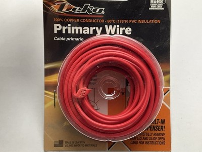 Deka 00474 Copper Primary Red Wire Cable 16 Gauge - 28FT