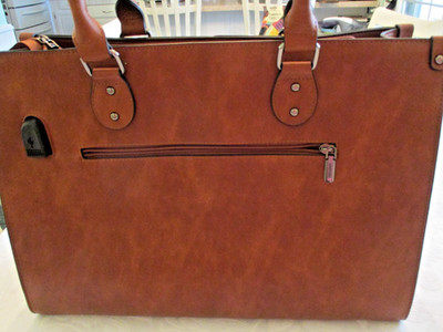 NEW Lovevook Leather Laptop Tote Bag, 17'' w/ Multiple Pockets & Built-in Charger
