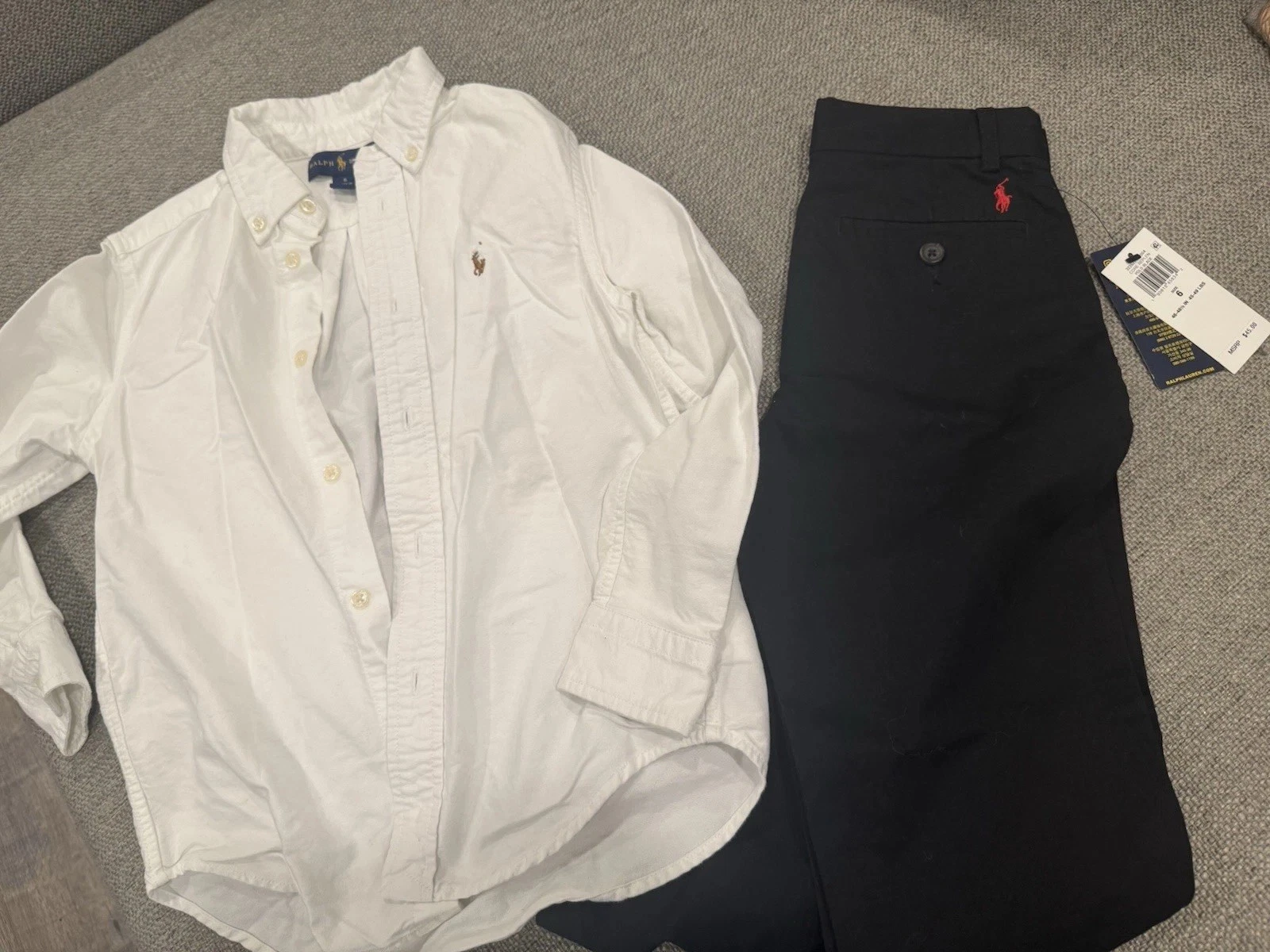 Bundle of Polo Youth Size 6 Boys Shirt and Kakhi Pants Size 6