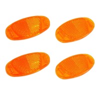 4 Katzenaugen Speichenreflektor Orange Reflektoren Set Fahrrad Speichenstrahler