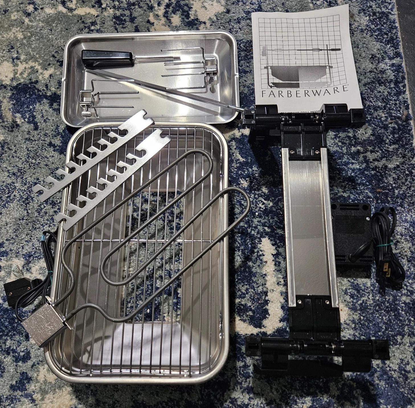 FARBERWARE SMOKELESS INDOOR GRILL & ROTISSERIE R4550 COMPLETE - NEW NO BOX