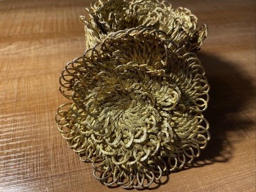 Vintage Woven Wire Mesh Artisan Flower Clasp Statement Belt Made Greece - Picture 14 of 14