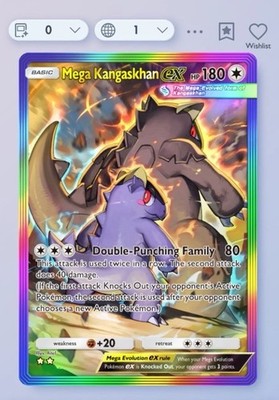 Pokemon TCG Pocket - Mega Kangaskhan Ex - Rainbow 2 Karte - Eng - Schnelle Lieferung