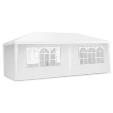10'x20' Canopy Tent Heavy Duty Wedding Party Tent 6 Sidewalls W/Carry Bag White