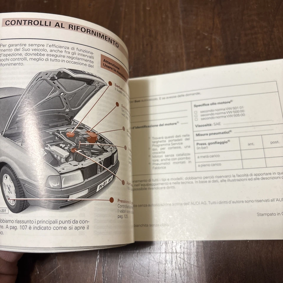 Audi 80 Uso E Manutenzione 1992 - Immagine 3 di 4