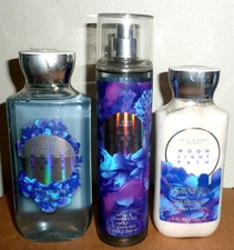 Lot of 3 Bath & Body Works MOONLIGHT PATH Mist, Body Shower Gel, Cream Save $25+