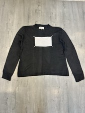 Maison Margiela Black Knit Sweater White Patch Made in Italy