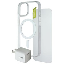 AXS Starter Kit - Case/Screen/Charger for MagSafe for Apple iPhone 15 - Clear