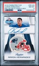 2010 PRESTIGE PRO HELMETS AARON HERNANDEZ AUTO #NFL-AH PSA 8 POP 2 NONE HIGHER💎