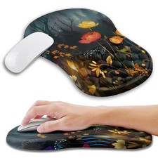 Kuosgm Ergonomic Mouse Pad Wrist Support w/ Memory Foam Massage Bulge Carpal Tun
