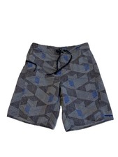 Patagonia Men  s Geometric Blue Shorts Size 31 Board Shorts Drawstring 30x10