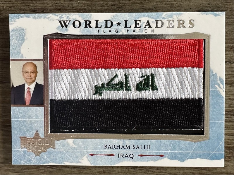 DECISION 2020 WORLD LEADERS FLAG PATCH WL22 BARHAM SALIH IRAQ