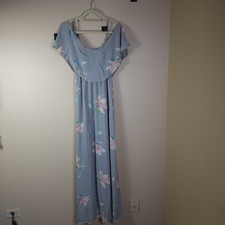 Show Me Your Mumu Caitlin Ruffle Maxi Dress in Lily Flowers Women's Size S