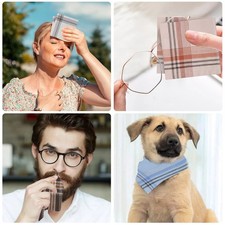 12Pcs Men Handkerchiefs Classic Hankies Cotton Hanky Pocket Square Perfect Gift