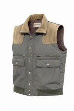 Vintage 70s Windbreaker Men's Puffer Vest Corduroy Size XL Gray Beige