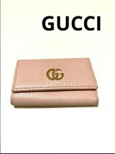  Excellent GUCCI GG Logo Marmont Leather 6 Ring Key Case Pink Leather From JPN