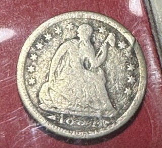 1851 US Seated LIBERTY Half Dime! "Philadelphia" Mint! Good/VG Details! Old Coin