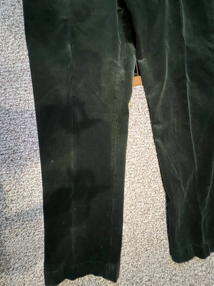 Pantalones de pana verde Polo Ralph Lauren ajuste clásico para hombre 40x32 algodón vintage Foto 2 de 4