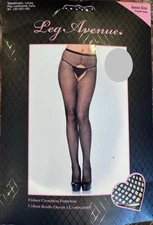 👑👑Leg Avenue Fishnet Crotchless Pantyhose Lingerie Queen Size👑👑