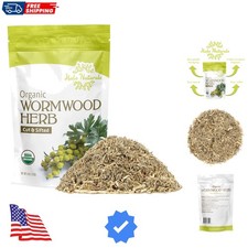 Organic Wormwood Herb Cut  Sifted, 4 Ounces Artemisia Absinthium USDA Certif...