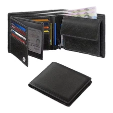 Designer Mens Leather Wallet RFID SAFE Contactless Card Blocking ID Protection