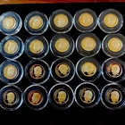 2006 Ronald Reagan Silver Proof Gold Infused dime Roll(20) Coa Caps Holder