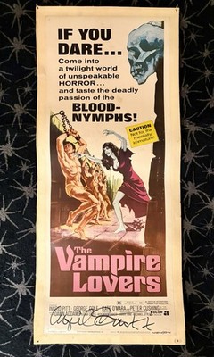 INGRID PITT Signed VAMPIRE LOVERS Insert movie poster Autographed Hammer Horror