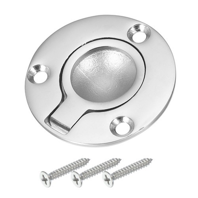 #ad 2quot; Round Flush Pull Ring Handles Recessed Door Pull with Screw Silver $16.30