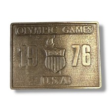 Vintage Bergamot Belt Buckle Pewter 1976 Olympic Games Team USA