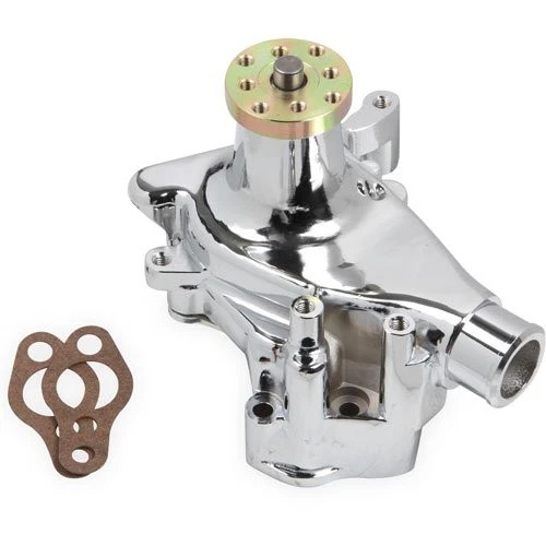Mr Gasket 7013G Chrome Aluminum Water Pump 1969-1991 Small Block Chevy Long Neck - Image 3 of 3