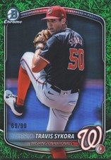 2025 Topps Bowman Draft Chrome Green Grass /99 Travis Sykora #BDC-137 Washington