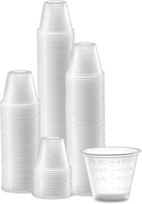 100 Disposable 1oz Medicine Cups – Plastic Measuring Cups for Pills & Liquid