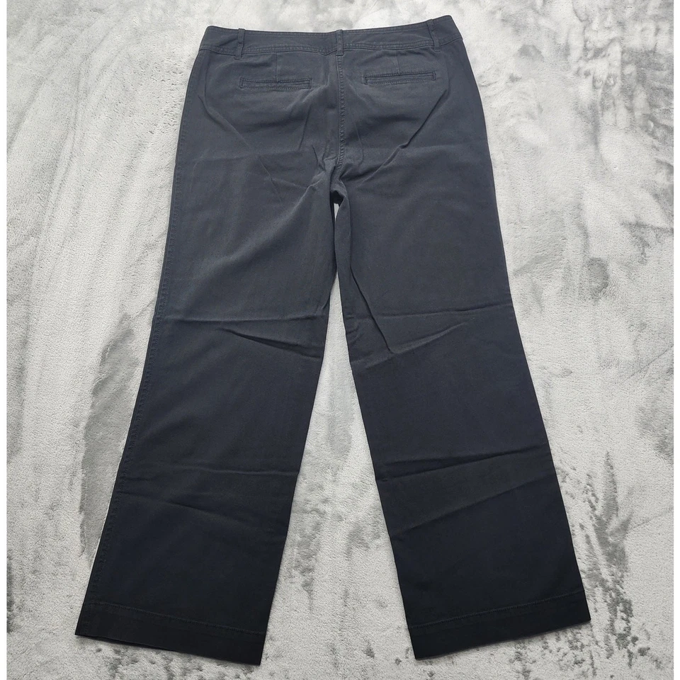 Брюки женские J.Jill 12 МИНИАТЮРНЫЕ черные средняя посадка широкие штанины эластичные хлопчатобумажные опрятные - Изображение 3 из 4