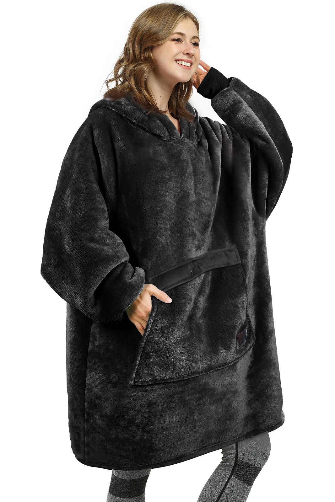Oversized Blanket Hoodie Sweatshirt Warm Soft Sherpa Flannel Cozy Gift For Women