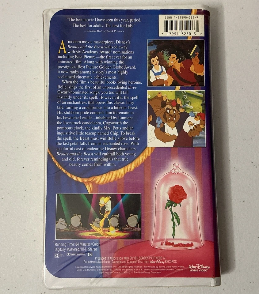 **RARE** **MISPRINT** Beauty and The Beast (VHS, 1992, Black Diamond Classic) - Image 2 of 4