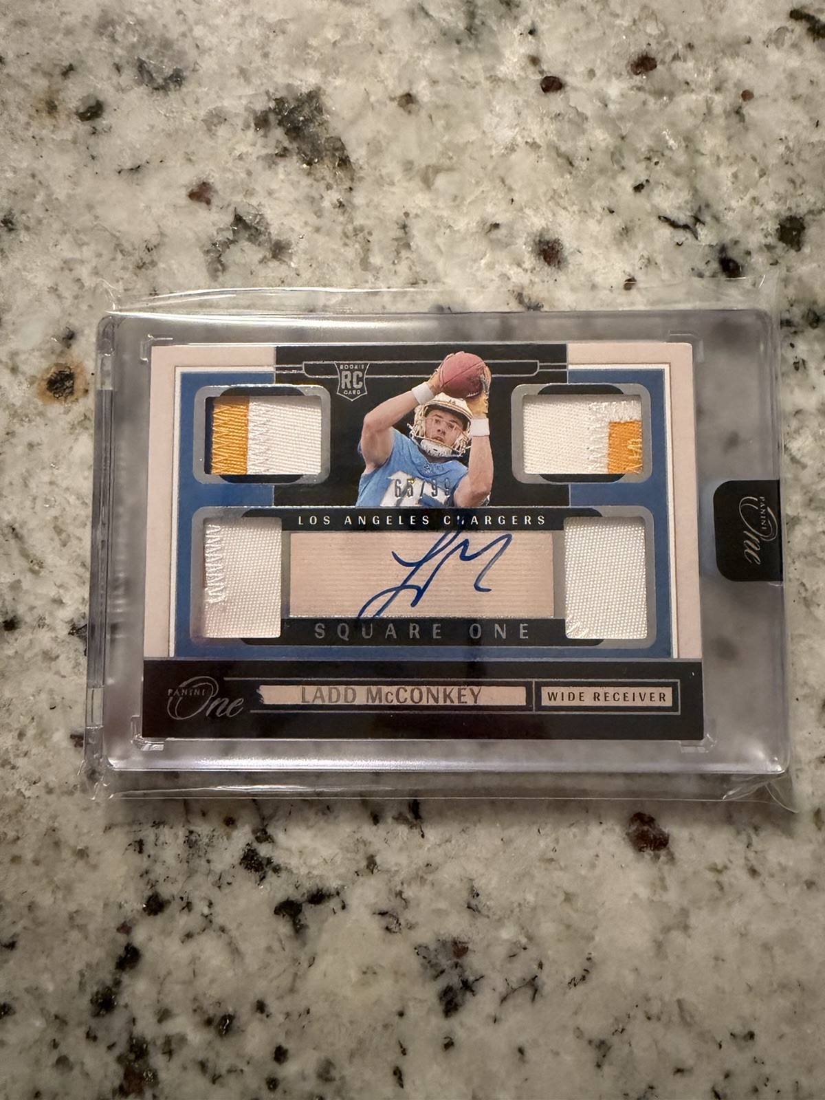 2024 Panini One Square One Ladd McConkey Rookie Auto /99 #69