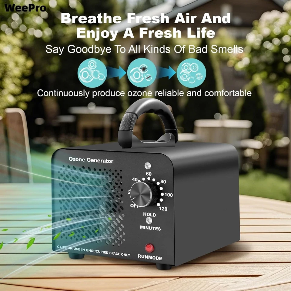 WeePro Ozone Generator 60,000mg/h Air Purifier for Home, Pets, Car | Odor Remove - Image 3 of 4