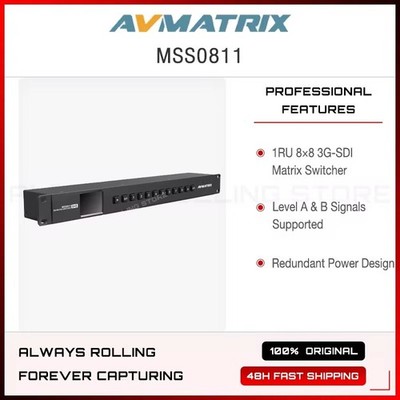 AVMATRIX MSS0811 1RU 8×8 3G-SDI compact SDI routing Matrix Video Switcher