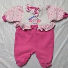 Vintage 90s Baby Girl Pink Fleece Ruffle And Bow One Piece Size 6/9 Months