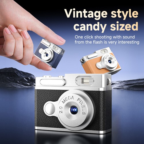 Mini Telecamera Retrò 1080P HD con Schermo Piccolo Videoregistratore Portatile Videocamera - Foto 4 di 34