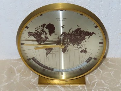 Jugendstil Tischuhr Kienzle Quarz Kienzle ''Weltuhr'' ! Art Deco