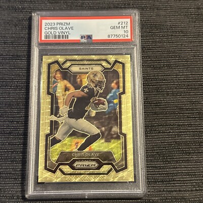 CHRIS OLAVE PSA 10 2023 PANINI PRIZM GOLD VINYL ROOKIE 5/5 #212