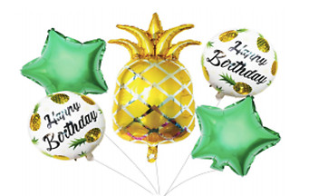 Sommerparty hawaiianischer tropischer Flamingo Ananas Obst Aloha Folie Latexballon