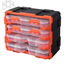 NEW Heavy Duty 50 Compartment Rack Tool with 6 Small Bins Parts Storage Organize