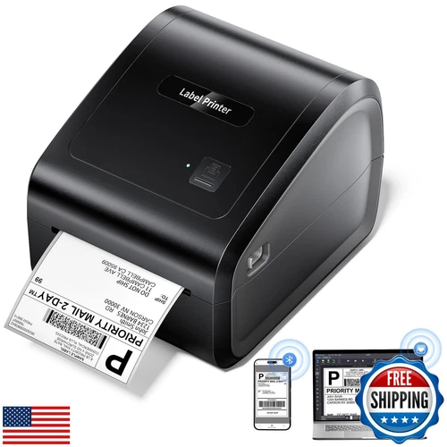Omezizy Bluetooth Thermal Label Printer 4x6, Ethernet Shipping Label Printer,