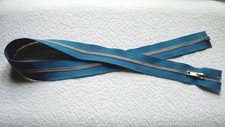 27 inch Ocean Blue  Brass 5 Separating Zipper New 