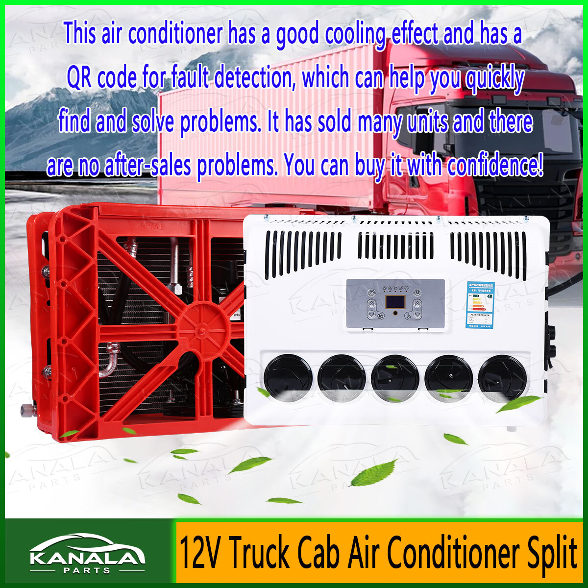 12V Portable Air Conditioner for Trucks Buses RVs & Semi Cabs