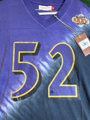 Men's Mitchell & Ness Ray Lewis Baltimore Ravens Diagonal Tie-Dye V-Neck T-Shirt - Picture 2 of 10