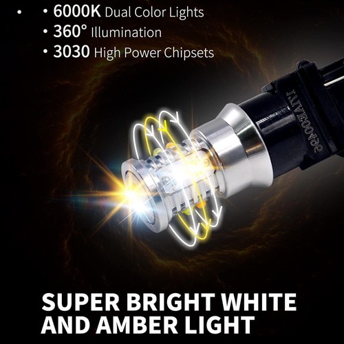 3157 Switchback LED Turn Signal Lights Bulbs for Chevy Silverado 1500 1999-2013 - Picture 10 of 14