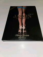 Honey Birdette Jasmin Turquoise Stockings Luxury Thigh High Stay Ups Small new